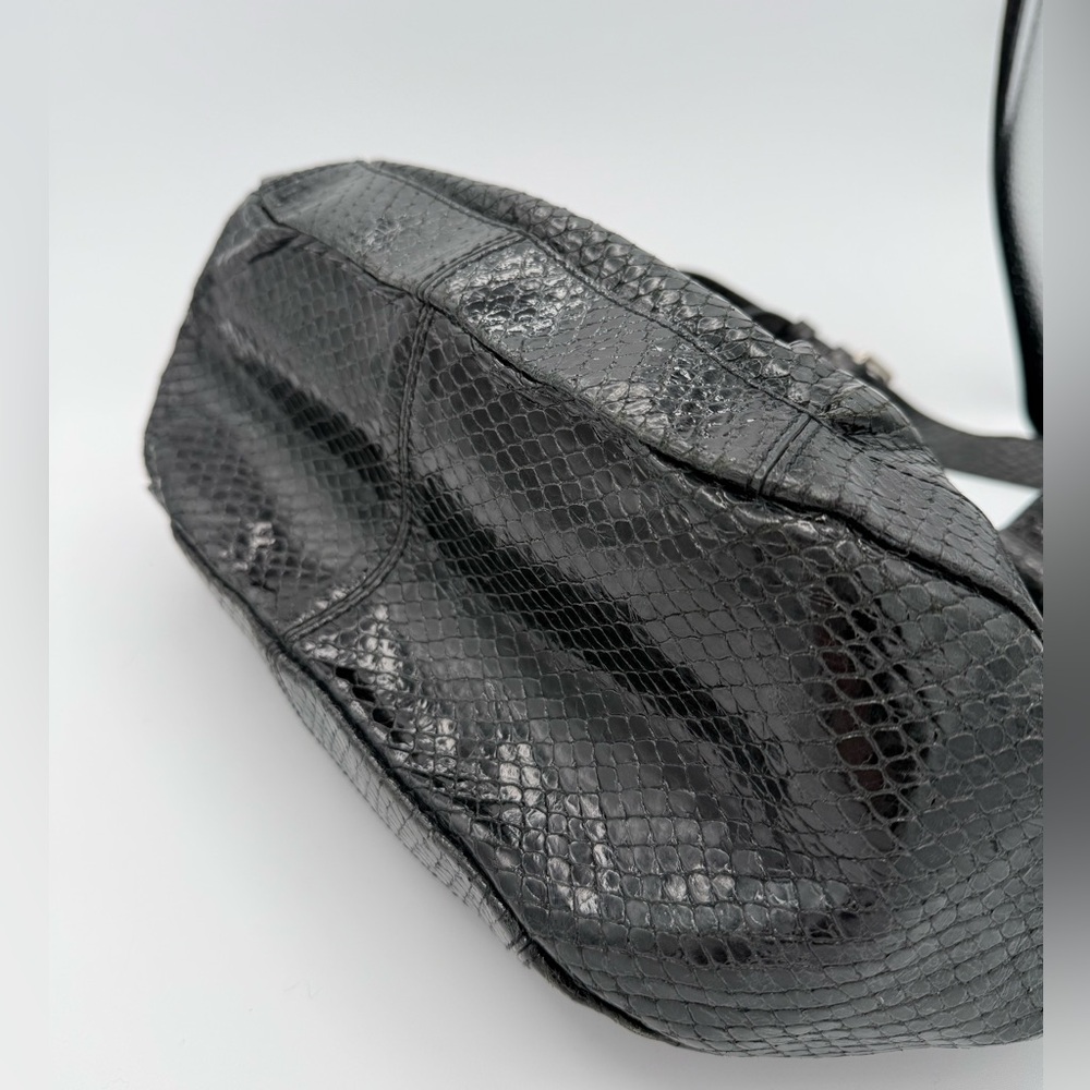 Celine Black Python Embossed Hobo Bag - image 5